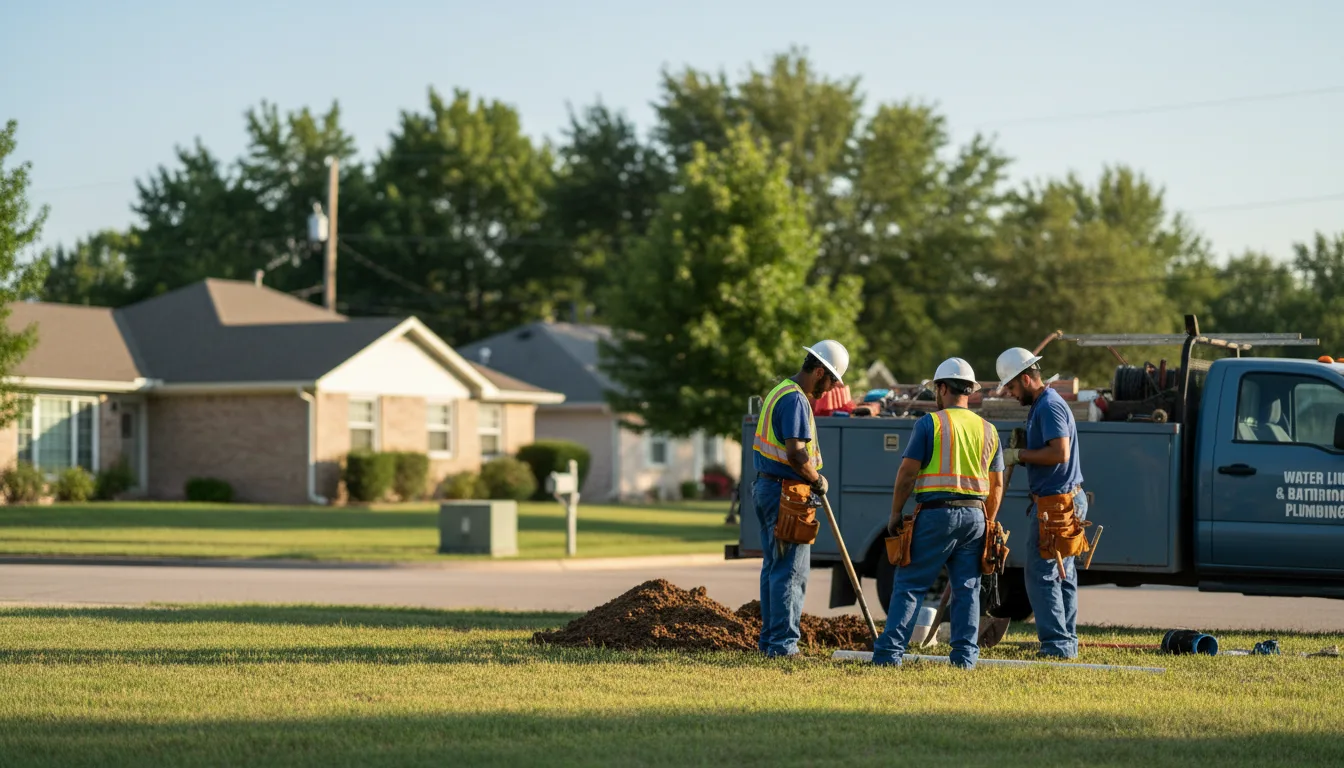Residential water line and bathroom plumbing service in Atlantic, IA